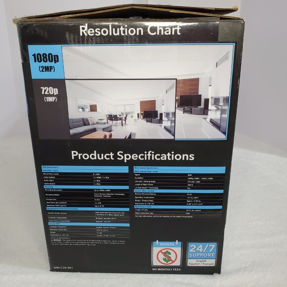 Home Security Camera System 6 Cameras Wired NEW NEVER USED IN BOX - Picture 11 of 13